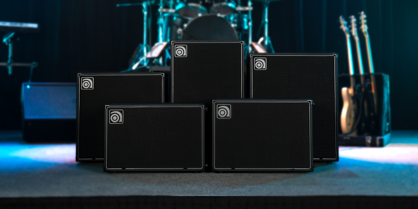 Venture series bass cabs on a stage